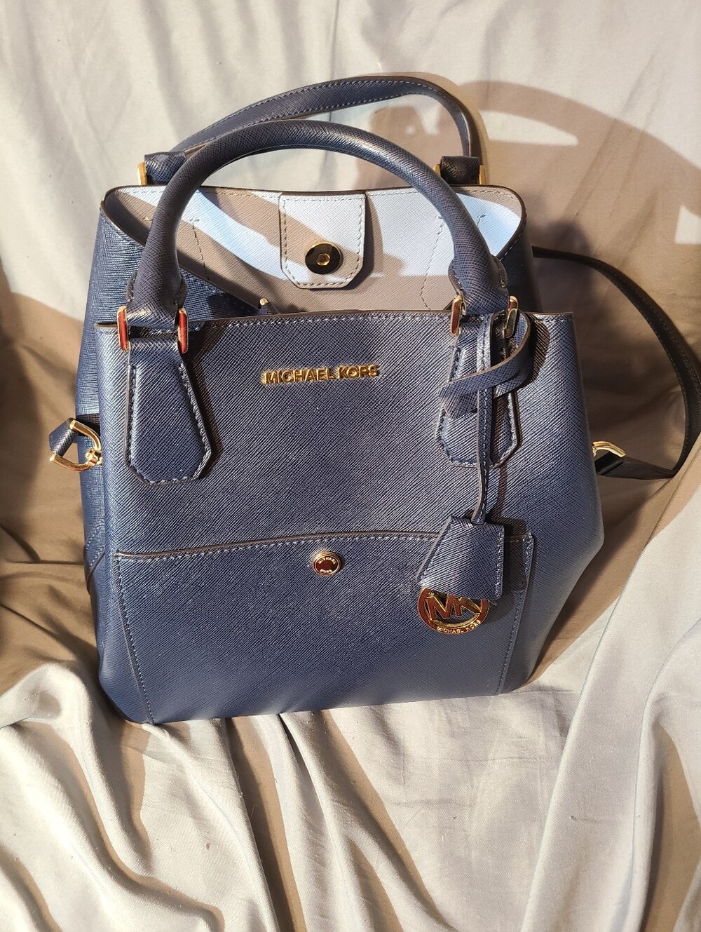 Michael Kors Navy Leather Satchel BAG